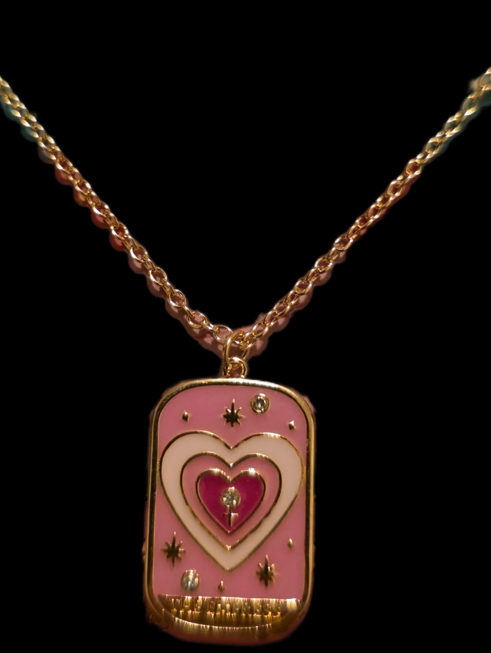 Pink & Red Heart Pendant Necklace